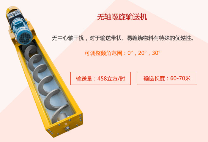 采用无轴设计，适合输送粘性强、易堵塞的物料